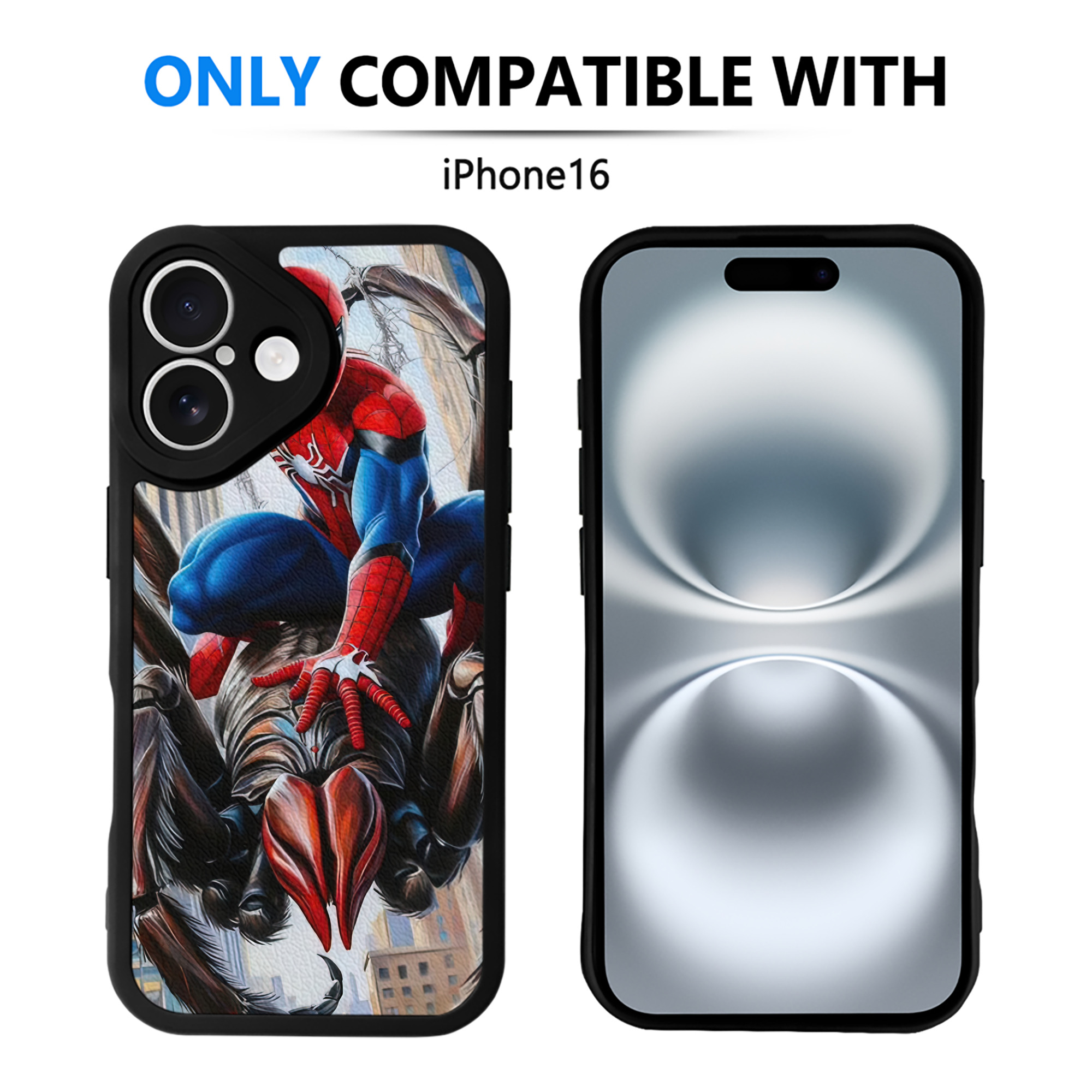 Spider Man スパイダーマン 【iPhone 16シリーズ対応】シリコンスマホケース（レザー調） 材質：シリコン